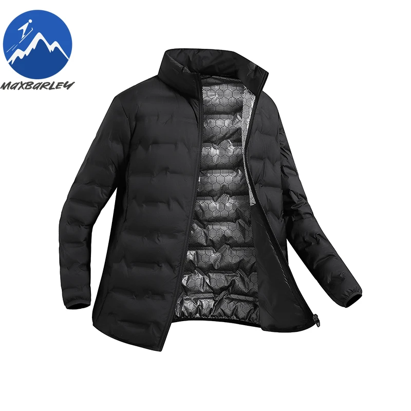 سترة شتوية عصرية بياقة واقفة للمشي لمسافات طويلة ورياضة مقاومة للبرد سترات مبطنة كاجوال للأعمال خفيفة الوزن من الجرافين الناعم