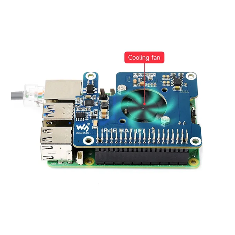 Raspberry Pi 5 PoE Ethernet HAT Power Over HAT With Onboard Cooling Fan Support 802.3af/At Network Standard for RPI 5