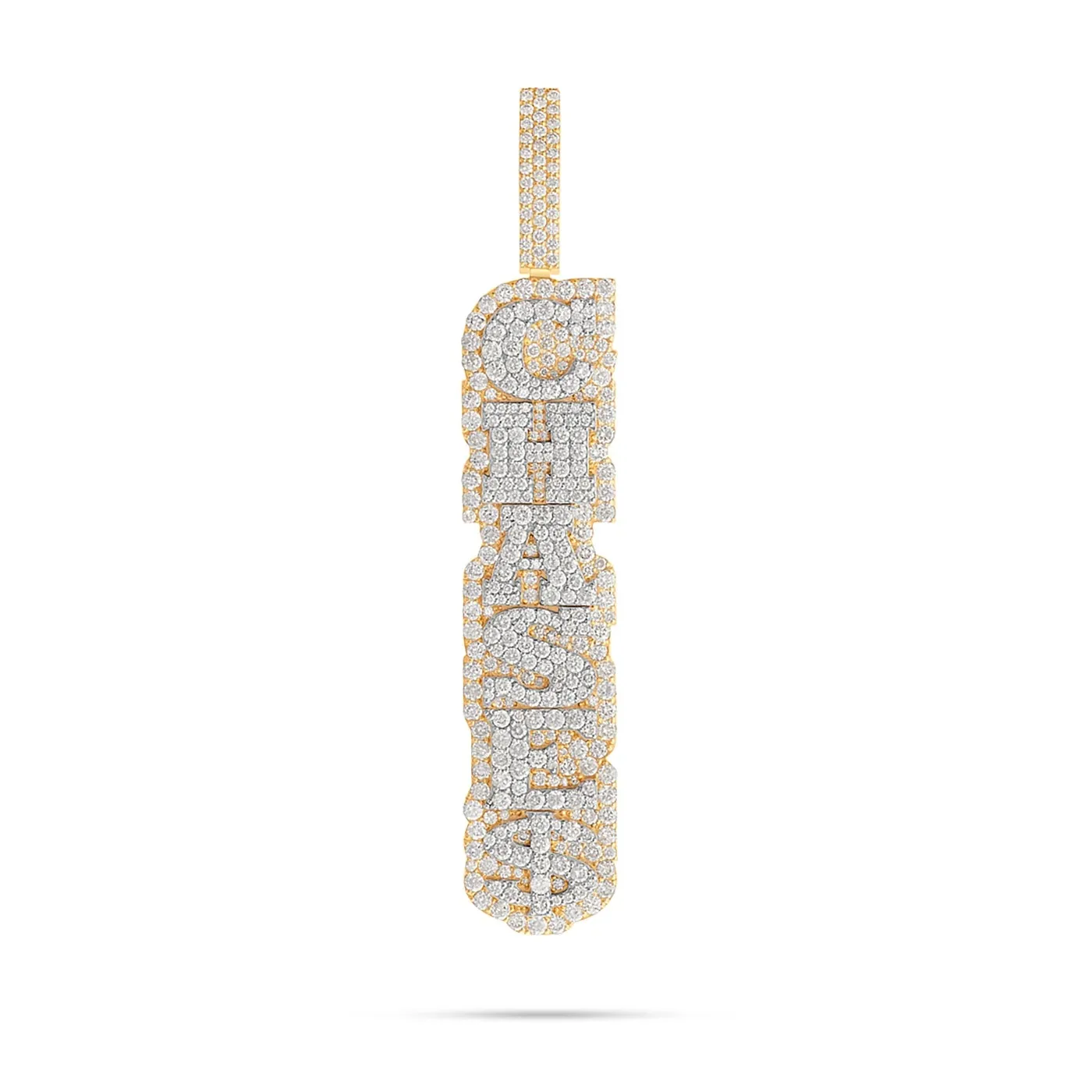 Customizable Vertical Bilevel Moissanite Name Necklace Personalized Luxury Name Jewelry Custom Moissanite Name Necklace For Men