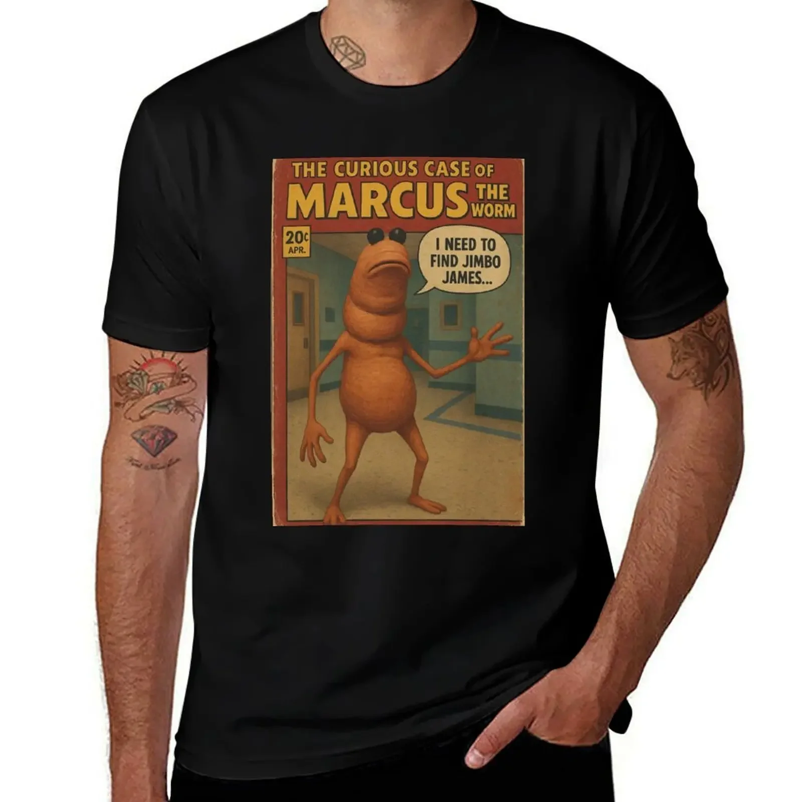 

Marcus the Worm Comic Funny Retro Parody T-Shirt anime t shirts quick drying plus sizes t shirts for men pack