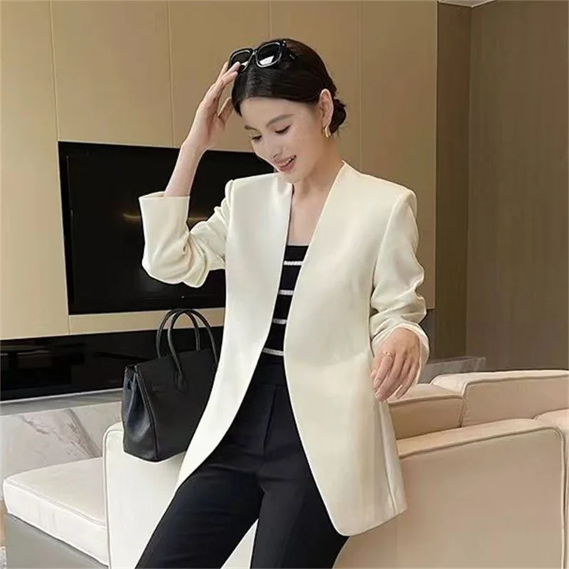 New 2026 Women's Fashionable Versatile Outerwear Jacket Simplistic Multicolor Spring Autumn Polyester Regular Thickness