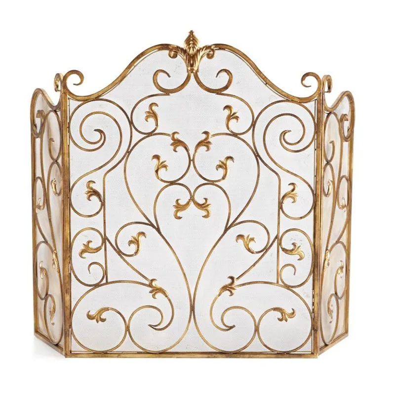 Living room European fireplace screen fire bar fireplace core with mesh wrought iron partition hollow decorative firepl