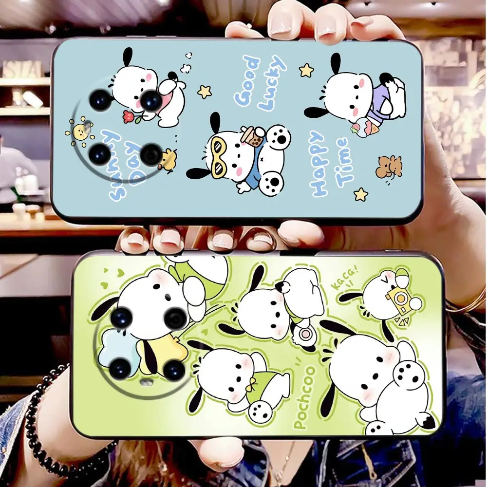 Cartoon Cute Pochacco Phone Funda Case For HUAWEI P50 P40 P30 P20 P10 P9 P8 Plus MATE 30 20 20X 10 9 8 Pro TPU Case Capa Shell