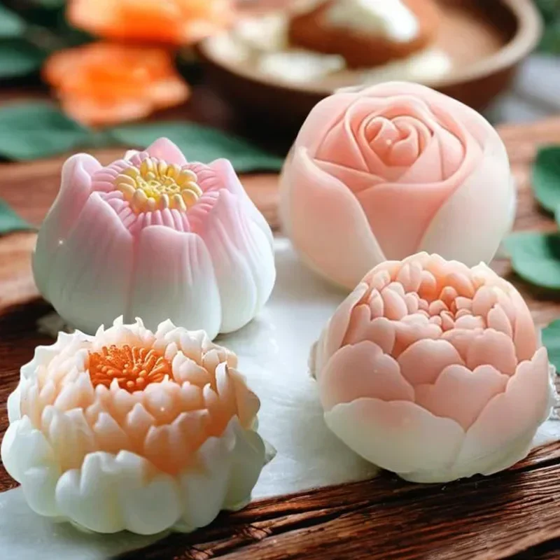 3D Lotus Hibiskus Blume Silikon Form DIY Rose Blume Kerze Seife Gips Handwerk Harz Zement Form Schokolade Kuchen Backen Werkzeuge