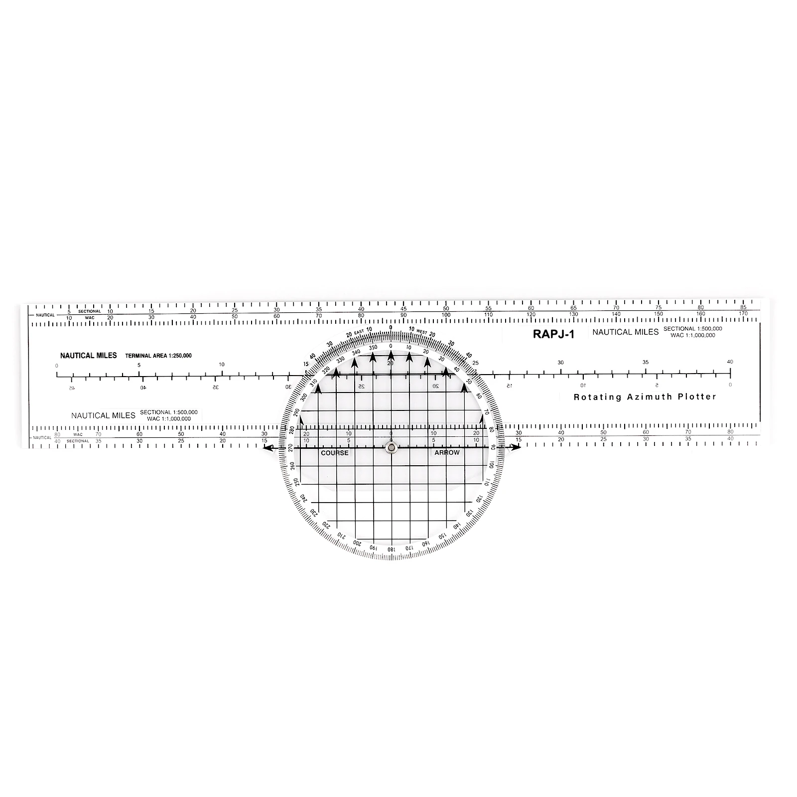 Plastic Air Pilot Flight Training Nautical Miles Azimuth Ultimate Rotating Navigation Plotter