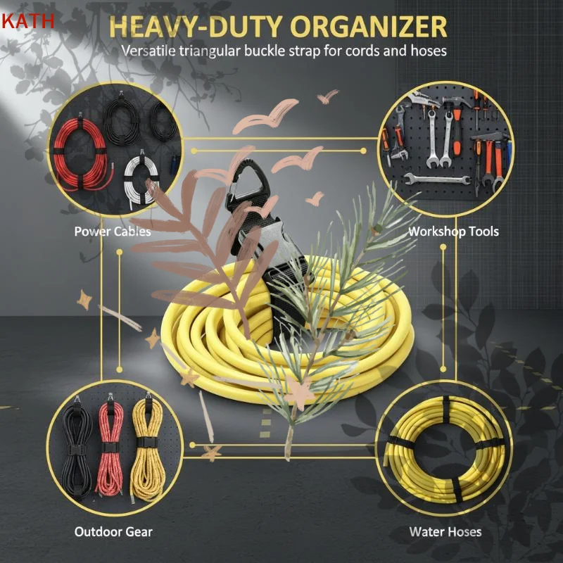 4 Pcs Adjustable Garden Hose Ties Heavy-Duty Extension Straps Reusable Hanging Storage For Garage Workshop