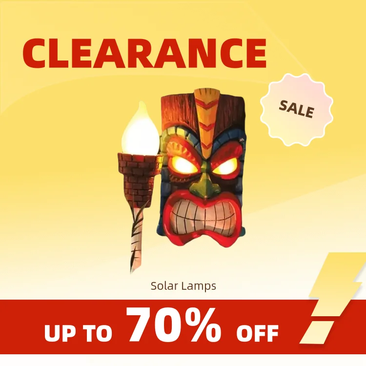 

Clearance_Tiki Totem Decor for Hawaiian Party, Solar Tiki Lights Outdoor Statues Backyard,Tropical Decor, Garden Statues for Out