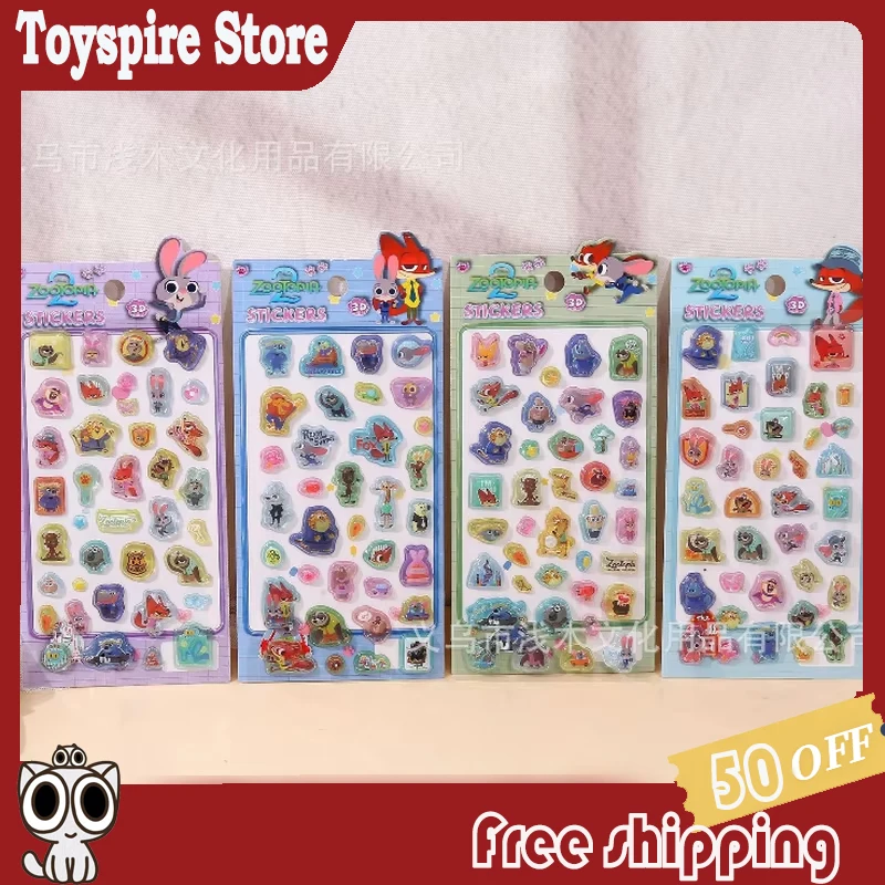 

40pcs Kawaii Zootopia 3d Relief Stereo Sticker Cute Diy Mobile Phone Decor Sticker Student Hand Account Stationery