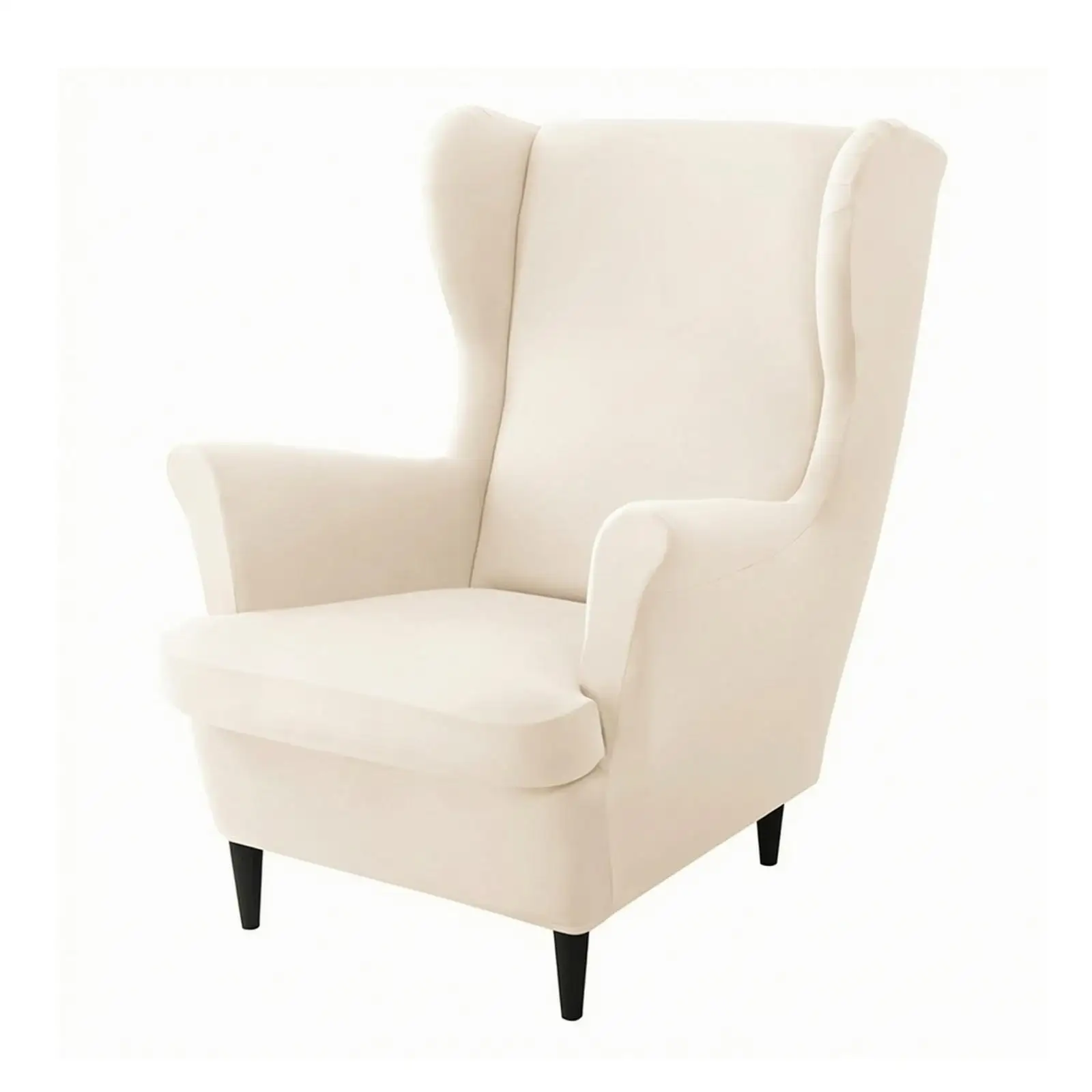 Polyester Stretch Sofa Slipcover for Wingback Chair with Separate Cushion Cover for Daily Furniture Protection and Style