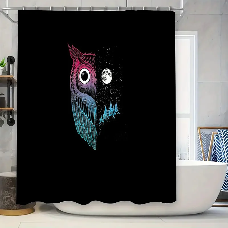 

Celestial Owl Shower Curtain Galaxy Space Bird Art Bathroom Decor Modern Abstract Home Decor Tapestry Wall Hanging