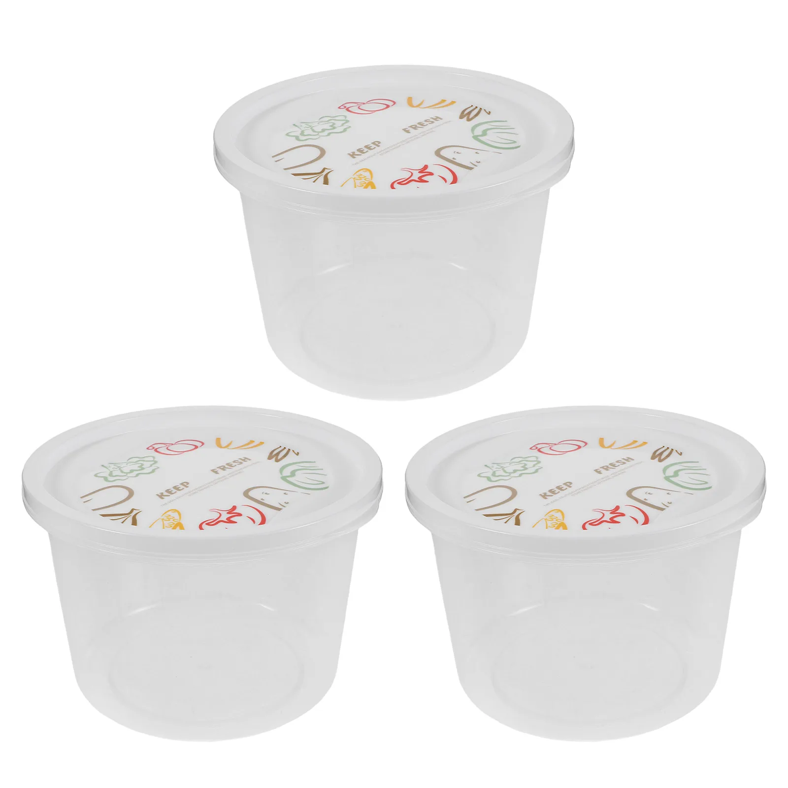 

3Pcs Airtight Food Storage Containers Plastic Round Clear Stackable Kitchen Pantry Organizer Boxes Freezer Safe