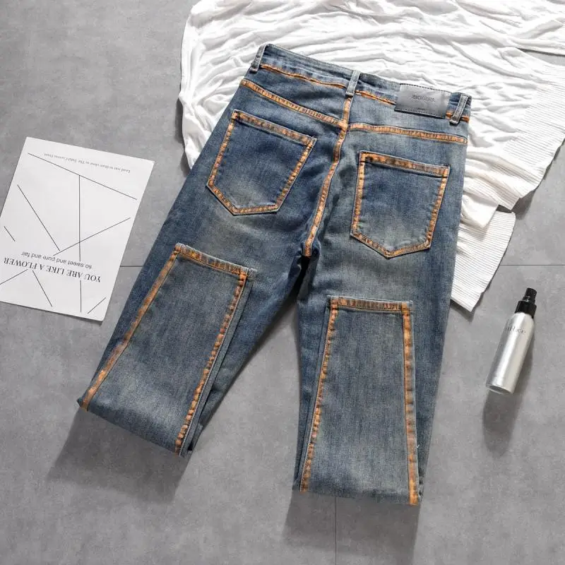 New Arrival Harajuku Fashion Luxury Brand Boyfriend Designer Casual Slim Denim Jeans for Men Spring and Autumn Pencil Pants Male