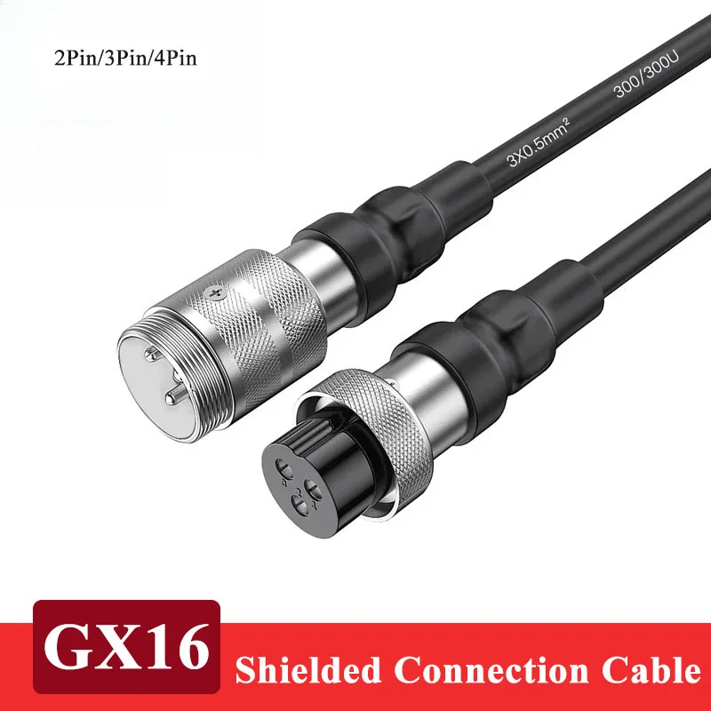 

Разъем GX16, экранированный соединительный провод, удлинительный кабель «папа-мама», 2, 3, 4 контакта, 0,5 квадратной авиационной вилки, шнур питания