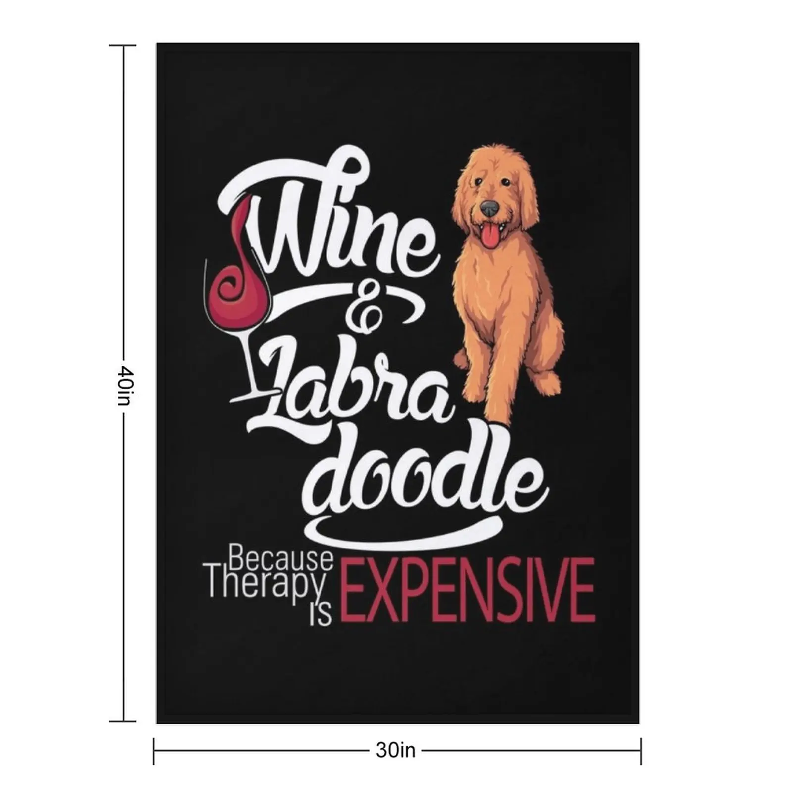 Wine and Labradoodle Funny gift Throw Blanket blankets and throws Personalized Gift Cute Furry For Baby Warm Blankets