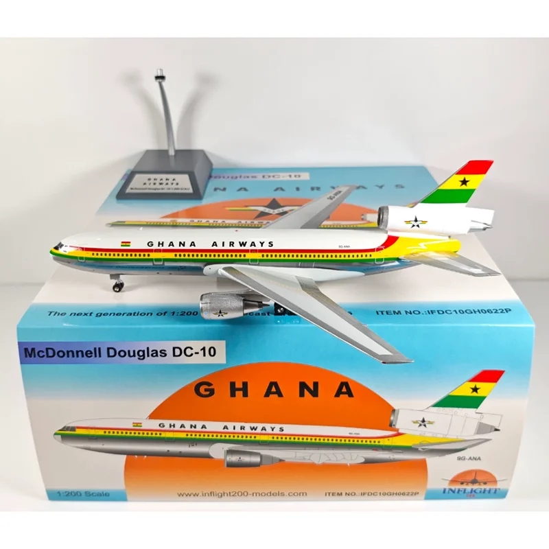

Масштабная модель самолета Ghana Airways DC-10 9G-ANA (1:200) из сплава, коллекционный предмет, украшение, игрушка