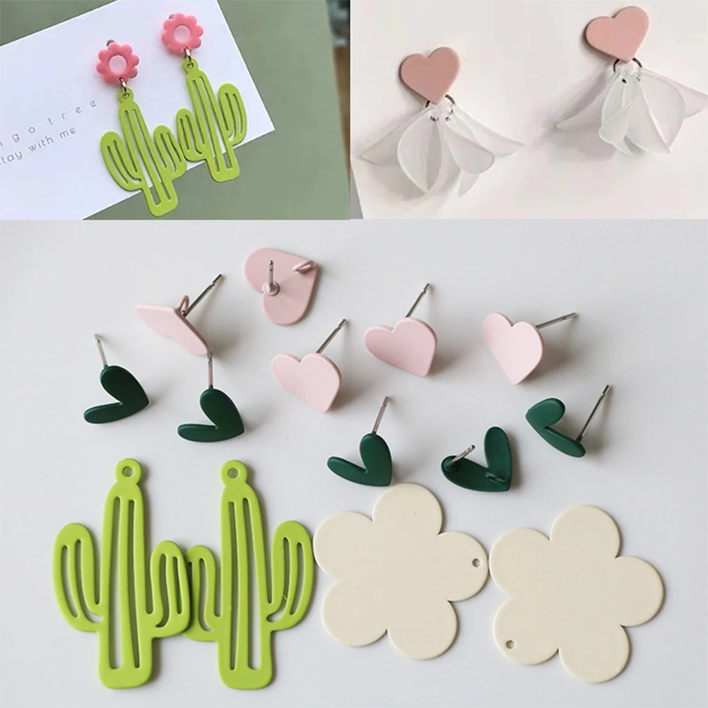 

10pcs Green Diy Ear Studs Earring Making Materials Jewelry Accessories Premium Jewelry Accessories Copper For Diy Lovers