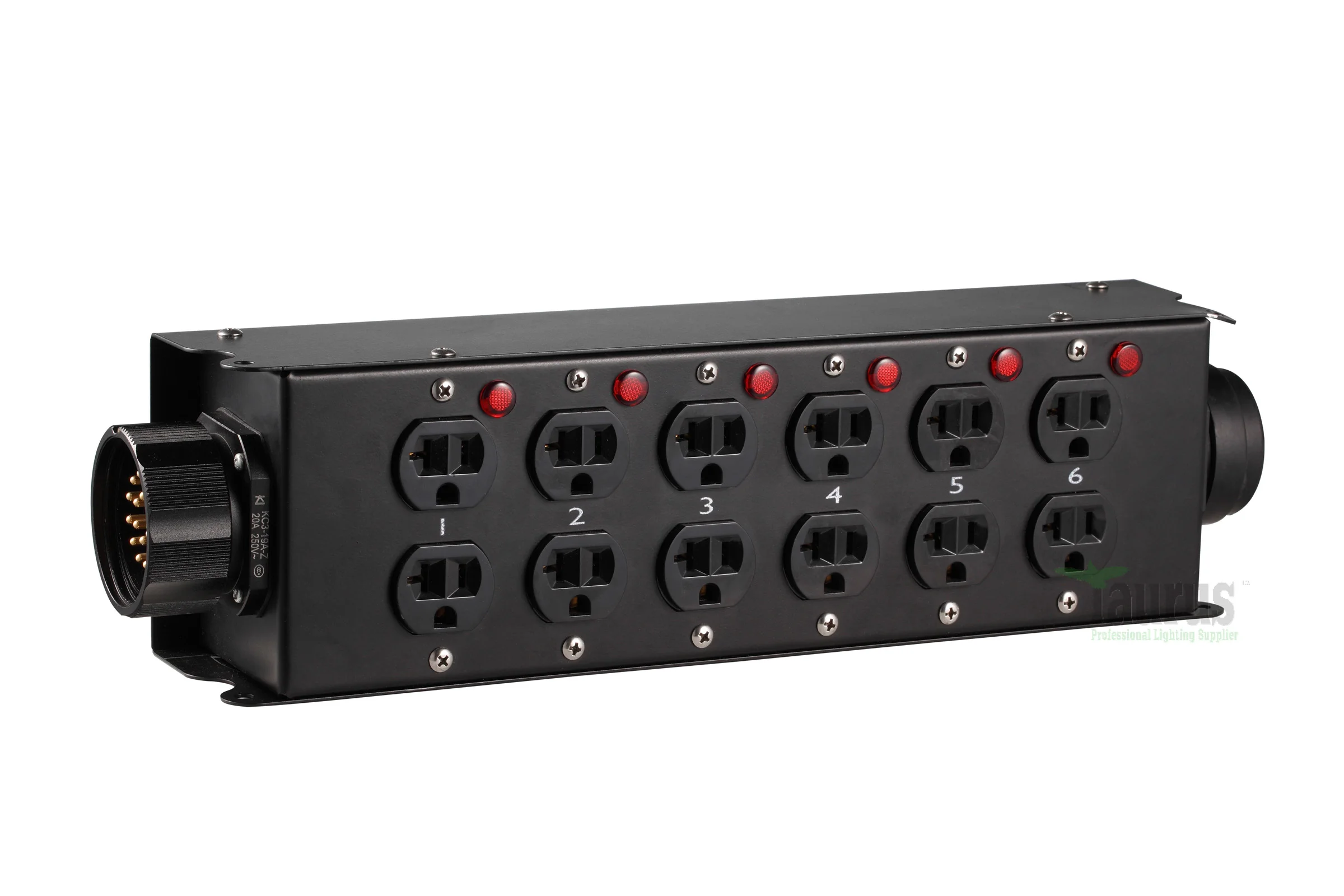 19 Pin Socapex to 12x Edison Power Distro Box  for Stage DJ Lighting Distribution Equipment