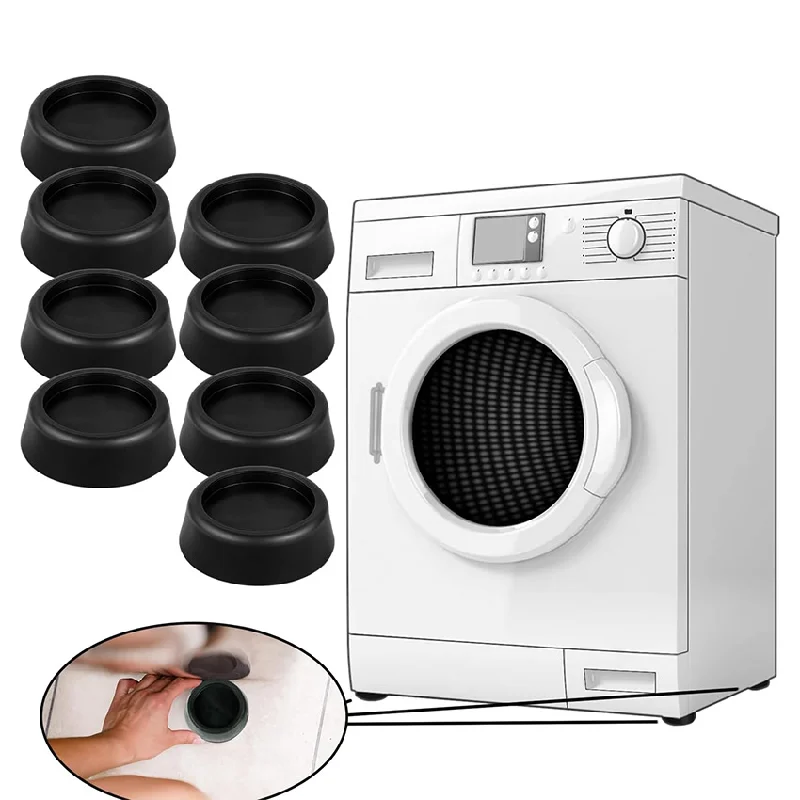 Silicone Anti-Vibration Washing Machine Pads – Strong Suction Cups, Noise Reducing, Non-Slip Heightening Feet for Dryer andWash