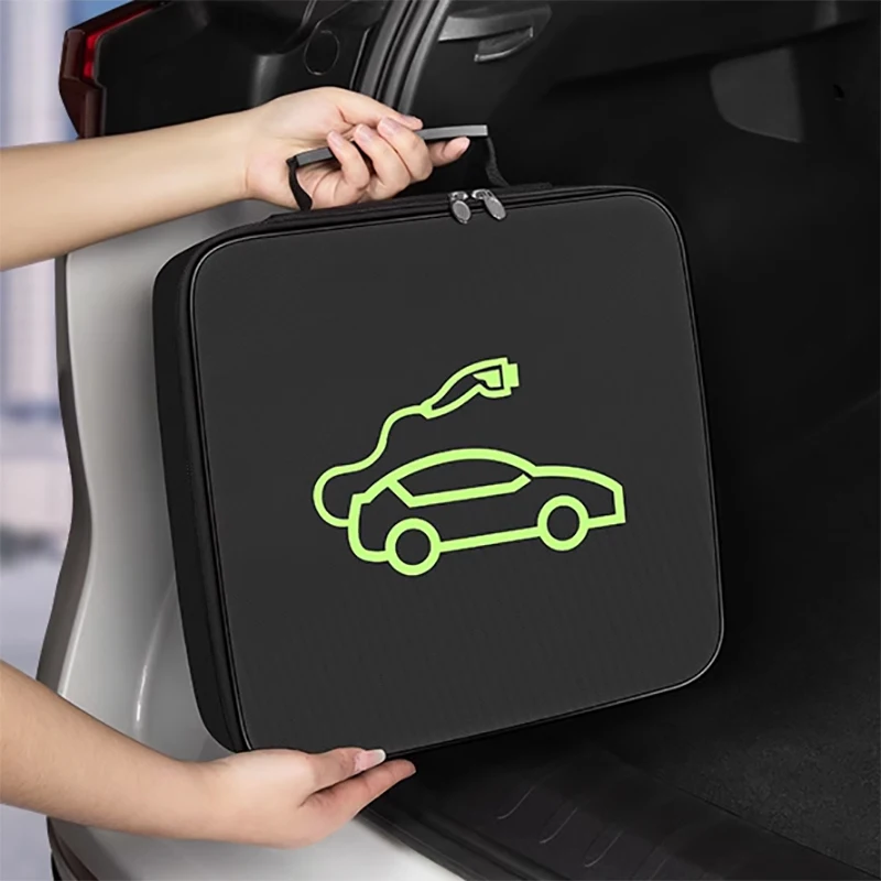 EV Car Charging Cable Storage Carry Bag Charger Plugs Sockets Waterproof Fire Retardant Auto Acccessory For BMW iX i20 2022 2023