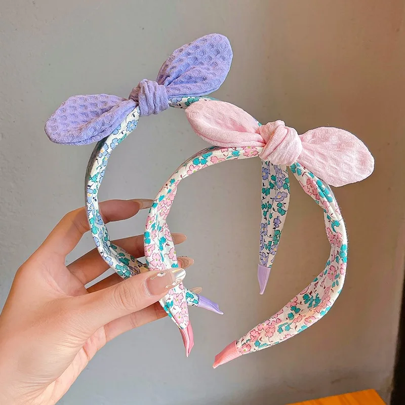 2024 New Children Lovely Bowknot Ornament Headband Headwears Girls Acrylic Cute Colors Hair Hoop Headbands Kids Hair Accessories