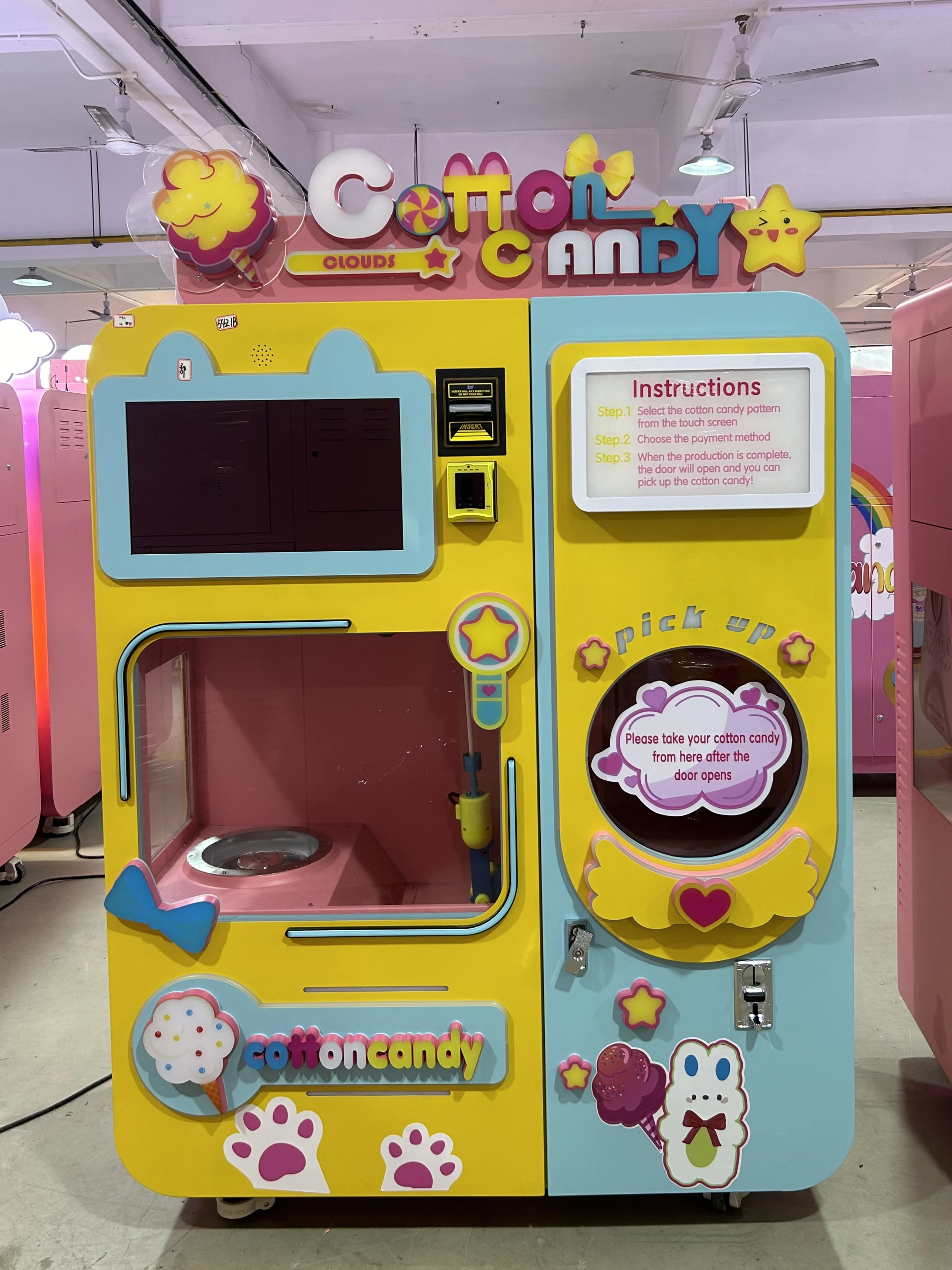 Mesin Penjual Permen Kapas Otomatis Mesin Permen Kapas Komersial Kapasitas Besar Mesin Permen Kapas Anak