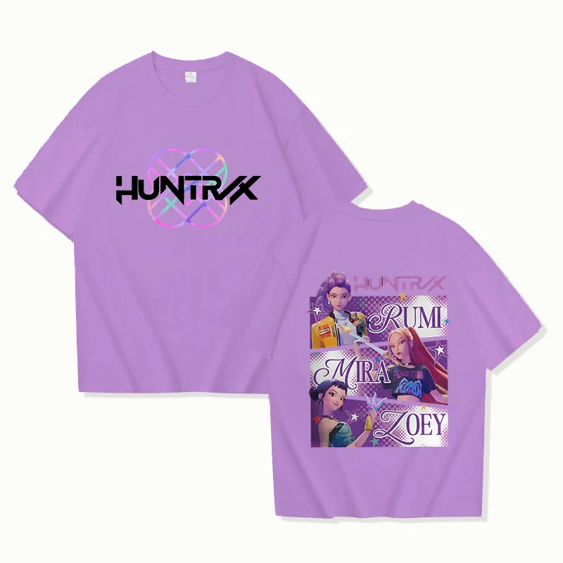 New Hot Kpop Demon Hunters T-shirts Mira Rumi Zoey Huntrix Fashion Women Girls Summer Tee Shirt Unisex Casual Short Sleeve Tops image 5