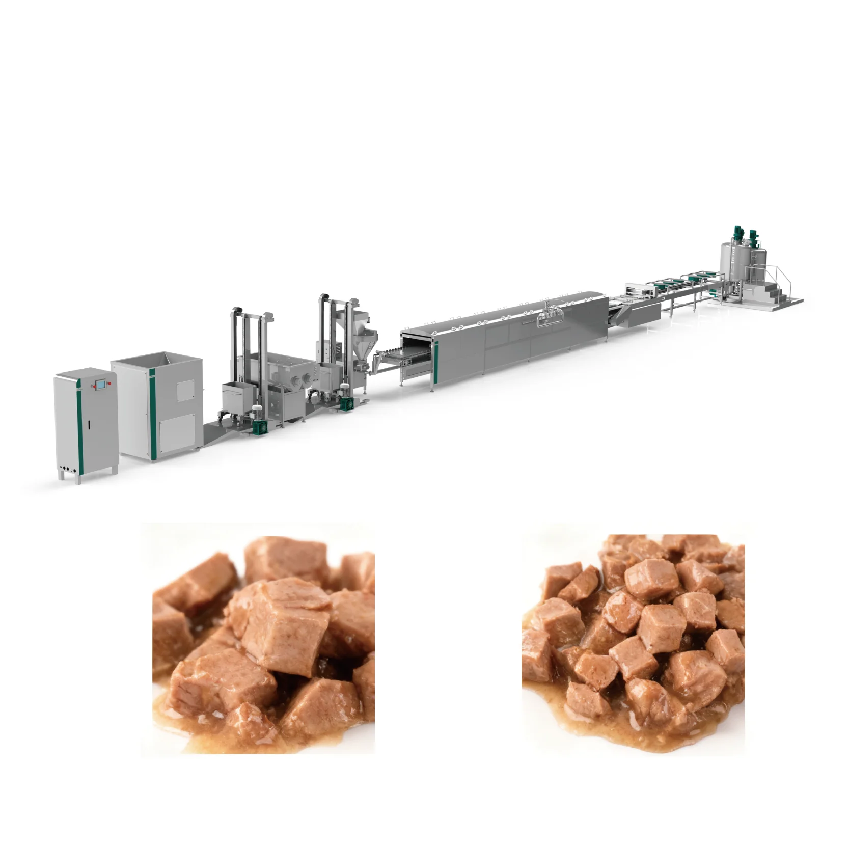 La linea di produzione di alimenti per animali domestici con metodo bagnato completamente automatico include miscelatore estrusore per la produzione di pellet per la lavorazione dell'alimentazione dei pesci di cani e gatti