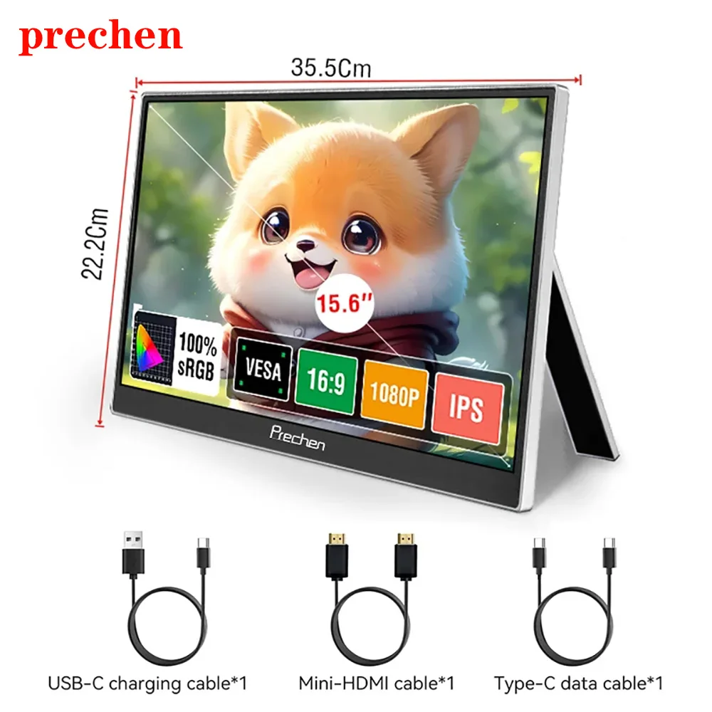プレチェン 14～15.6インチ ポータブルディスプレイ 携帯電話/パソコン拡張スクリーン 液晶ディスプレイ タッチ対応