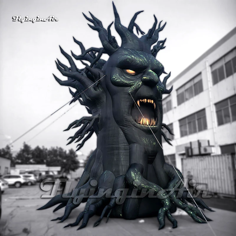 7m/10m Scary Ancient Black Giant Inflatable Tree Monster Wood Spirit For Outdoor Halloween Yard Decoration