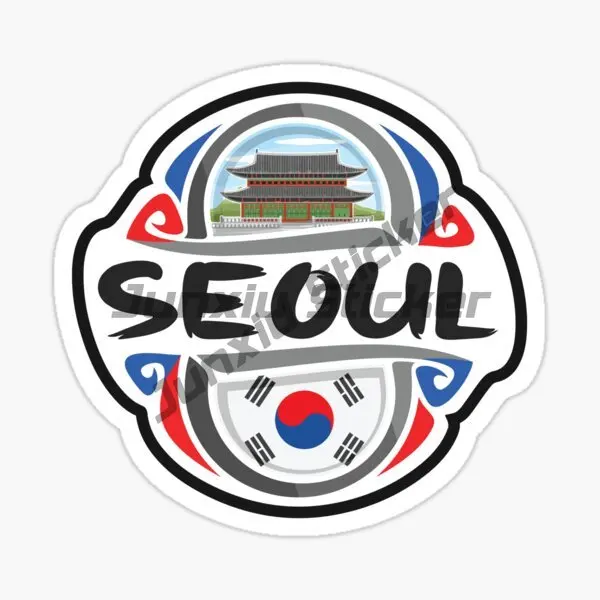 Korea Flag Emblem Love Creative Stickers Motocrycle Truck Bicycle Helmet Wall Door Table Camper Car Window PVC Decal Accessories