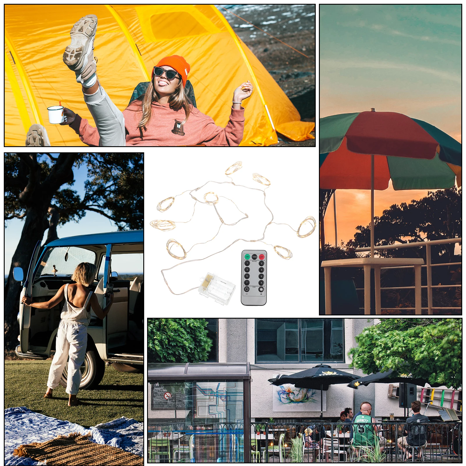 

Umbrella String Lights LED Decorative Camping Plastic Strip Waterproof Tent Light Strings for Outdoor Festival