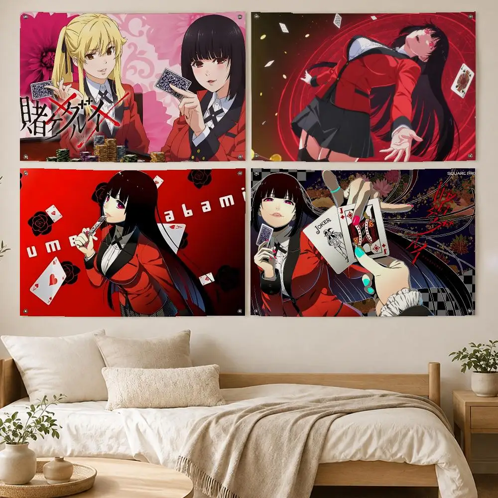 Ultimate Anime Kakegurui Flags Room Bedroom Home Outdoor Wall Hanging Concert Printed Background Decoration Art Banne