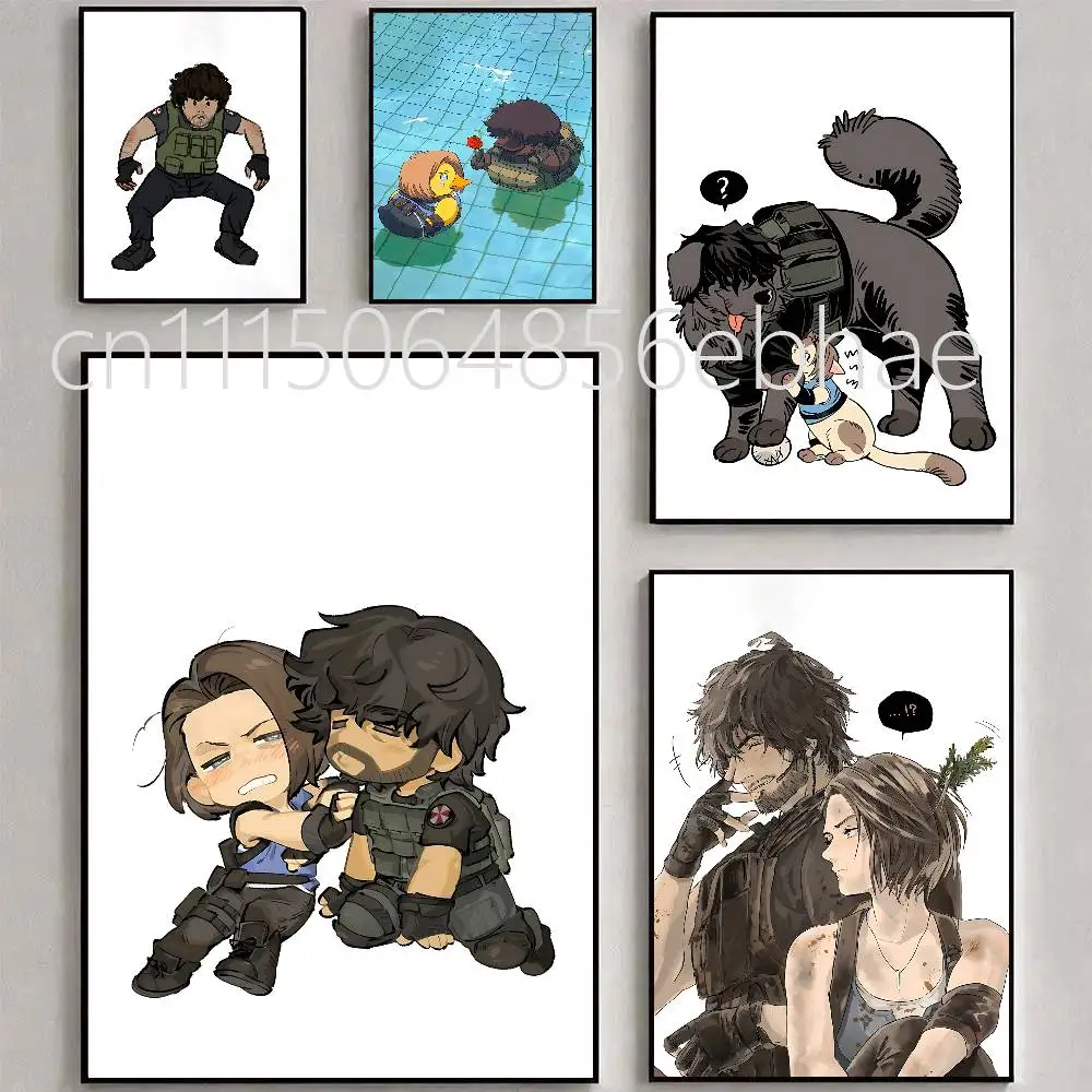 For Resident Evil Carlos Oliveira Poster HD Anime Hot Theme Singer/OST/Movie-Waterproof Self-Stick Home Decor