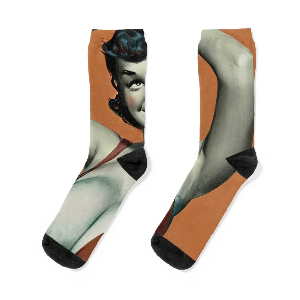 Chaussettes de compression Happy Pinup Girl pour hommes et femmes, bas chauds, dessin animé, mignon, hiver