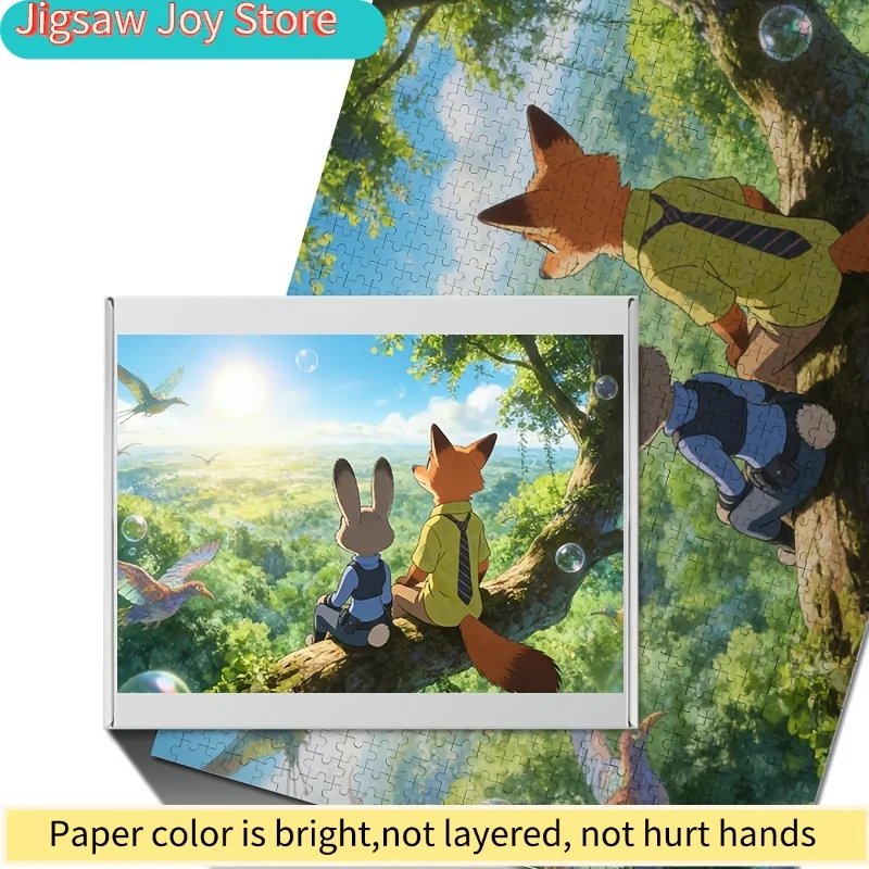 Puzzle de 1000 pièces Disney Zootopia Judy Hopps et Nick Wilde, haute difficulté, jeu éducatif pour adultes, Puzzle G