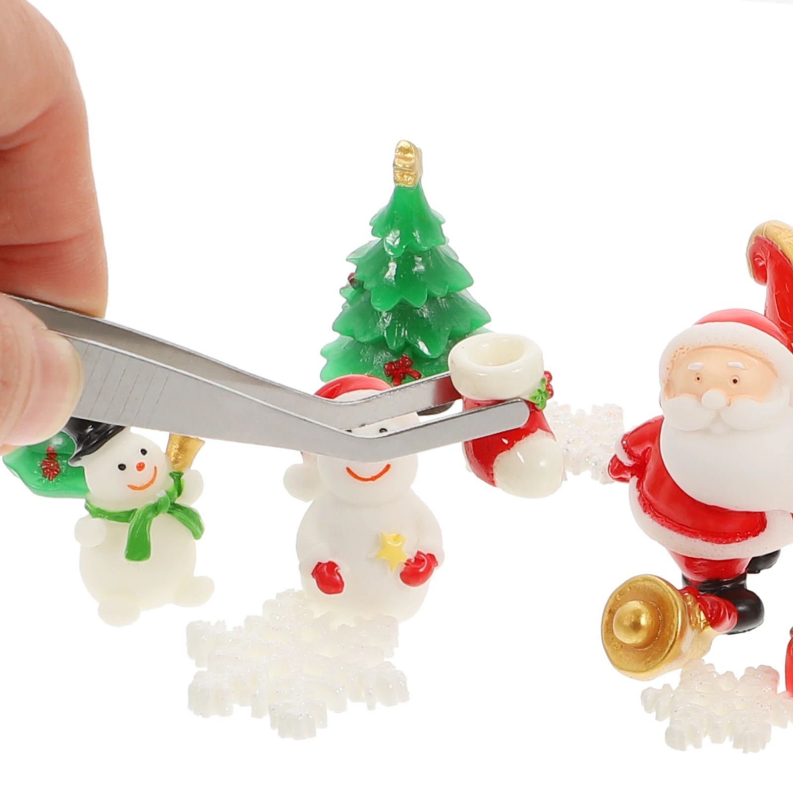 

27Pcs Mini Christmas Resin Ornaments Set Cute Cartoon Design Desktop Decoration Xmas Micro Landscape Snow Scene Display