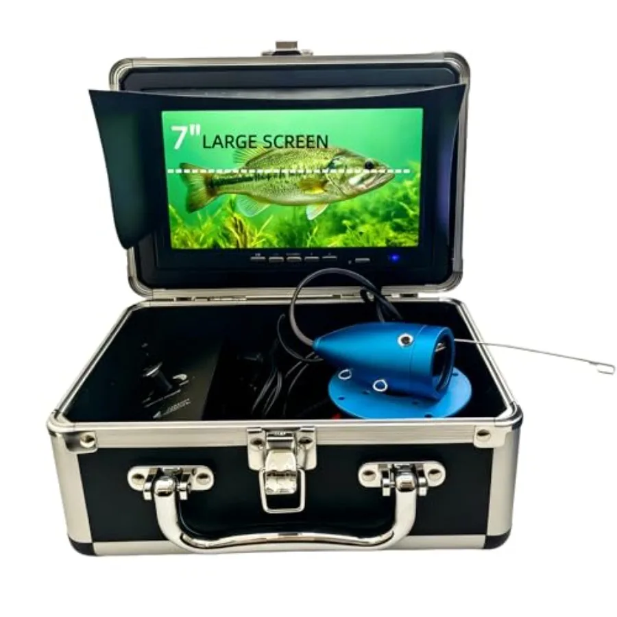 Fishing Camera for boat, lake, river, dock, pier, shore use; waterproof PVC housing; black color; 7-inch 1080P HD real-time vie