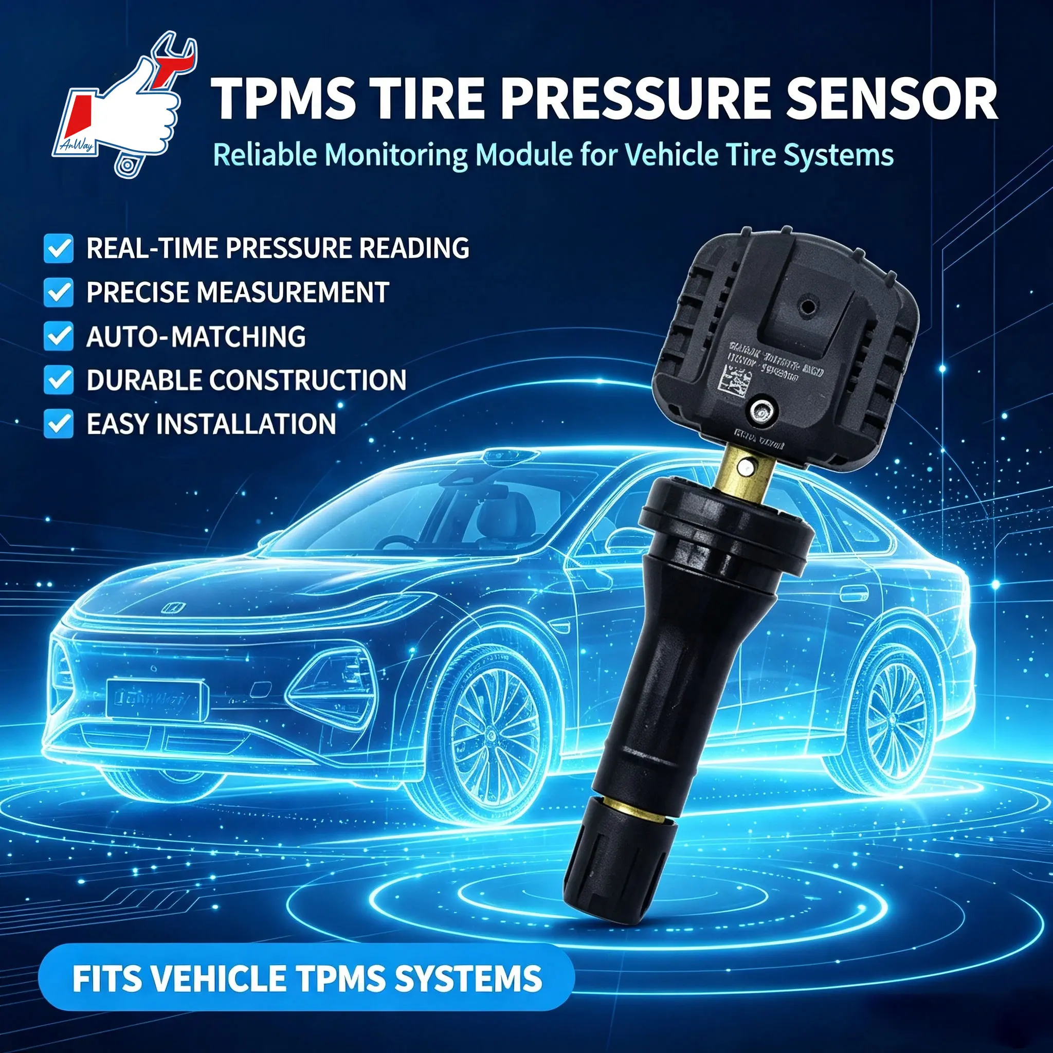 Custom Fit Car Tire Pressure Sensor For Changan Nevo A05 2023-2027 Auto Learn TPMS Sensor Internal Tire Monitoring System