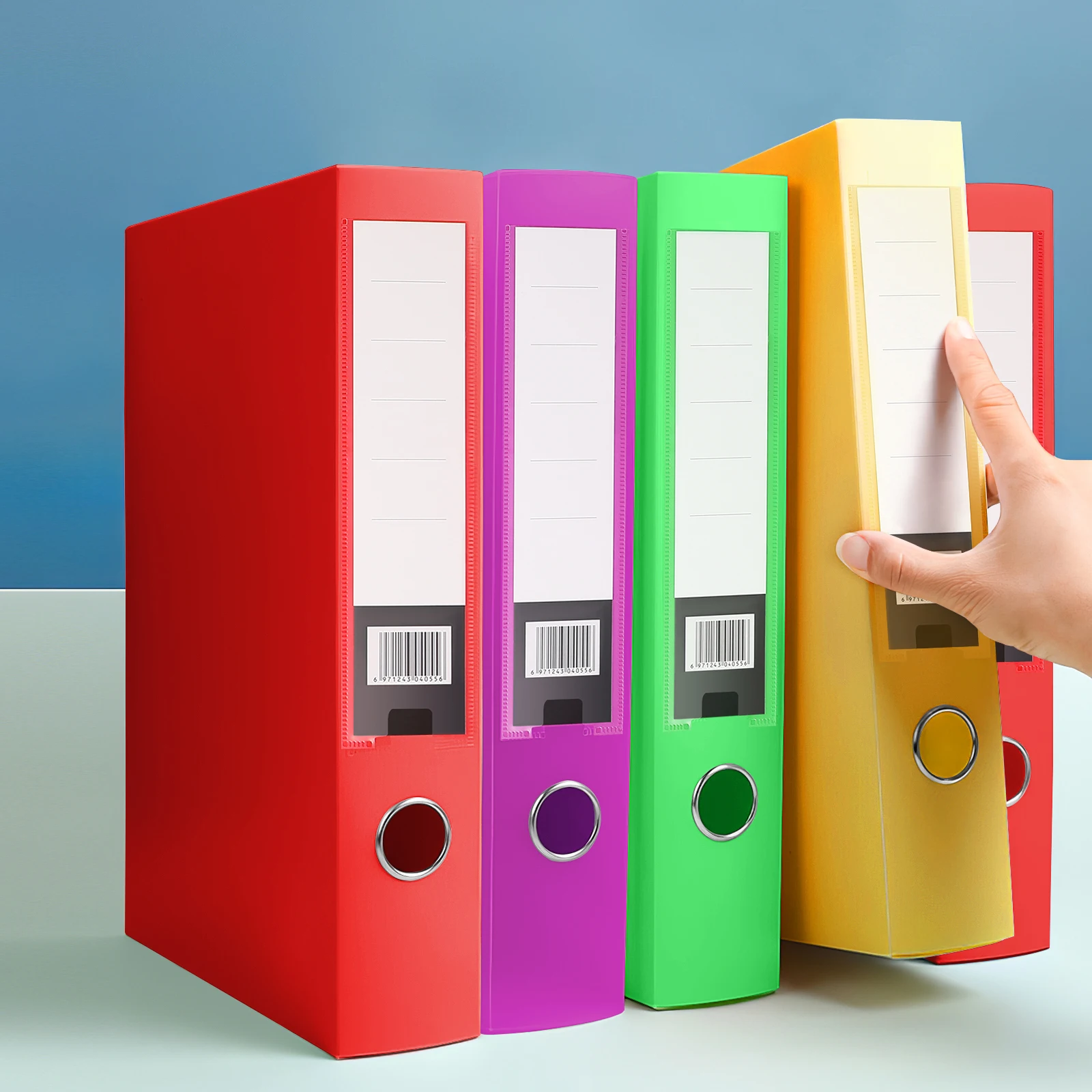 

5 pcs Foldable Archive Case Plastic Document Holder Portable Storage Box for Office Home Study Lightweight Reusable File Box