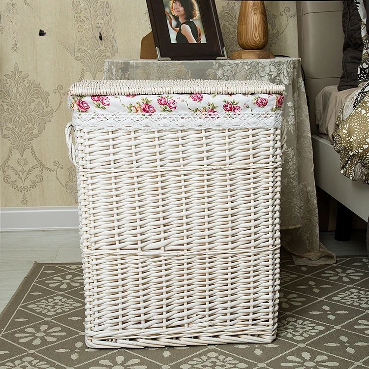 

Willow Weaving Storage Box Storage Box Dirty Clothes Storage with Lid and Handle Removable and Washable Special Offer