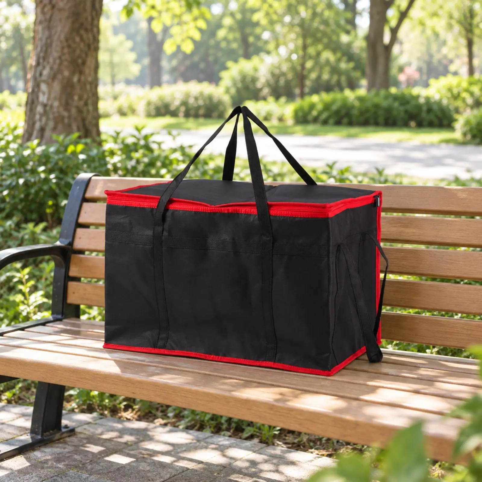 Heavy Duty Insulated Cooler Tote 58x35x38cm Thermal Transport Bag for Prepared Meals and Beverages