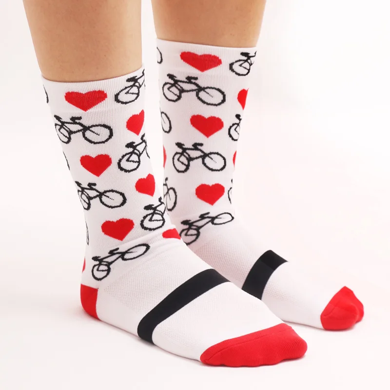 Rad socken mit Liebe, Atmungsaktiv ität, schnellem Trocknen, hoher Elastizität und Druck das ganze Jahr über mittellange Ärmel