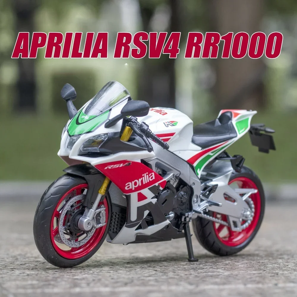 1:12 Die Cast Aprilia RSV4 RR1000 Alloy Motorcycle Model Car Autobike Shork-Absorber Off Road Autocycle Toy Gift Collection