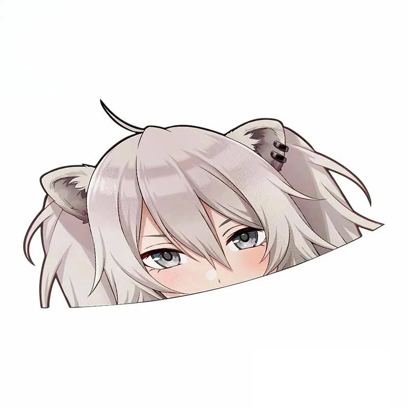 Shishiro Botan Hololive Peeker الاصبع الوسطى سيارة ملصق كبير رئيس أنيمي الزجاج الأمامي الخلفي ملصق مائي الكرتون سيارة التصميم 13 سنتيمتر PVC KK