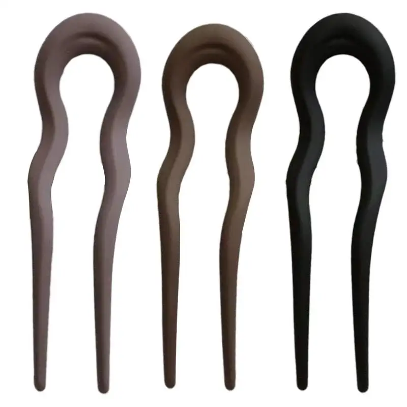 New Twist Hair Stick Hair Clip Acetate Wavy U-Shaped Hairpin Vintage TortoiseShell Women Hair Bun Pin Headwear Accessories