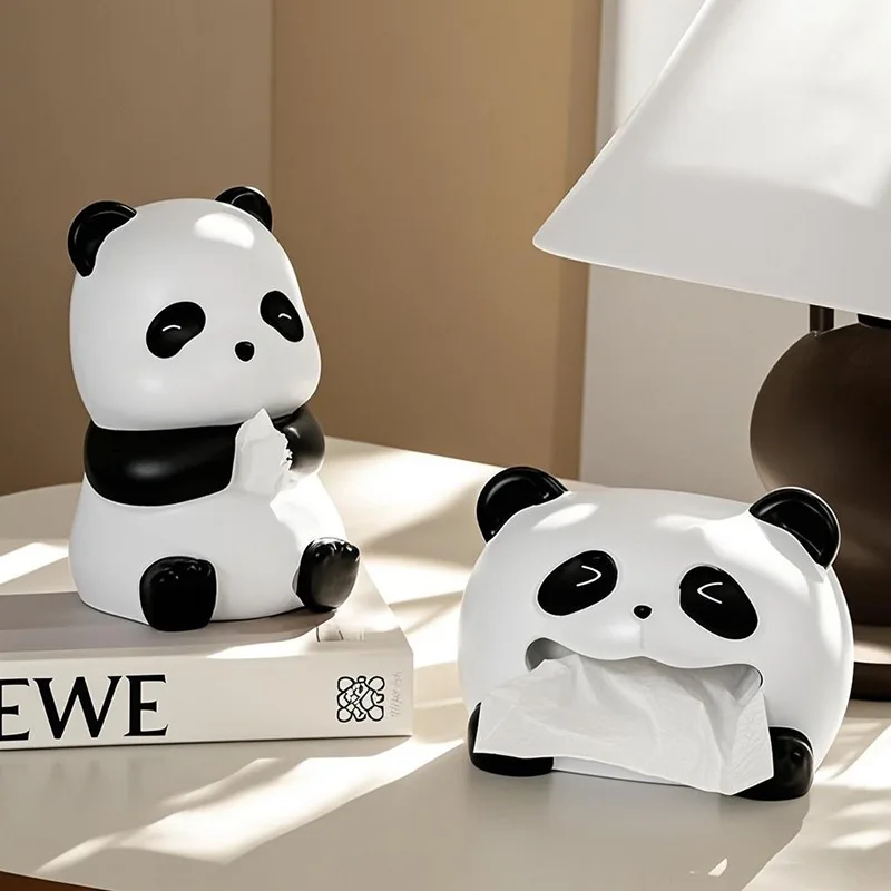 Beautifully Designed Panda-shaped Tissue Box. Suitable For Both Living Room And Kitchen. Animal Figurine Decor Tissue Paper Box