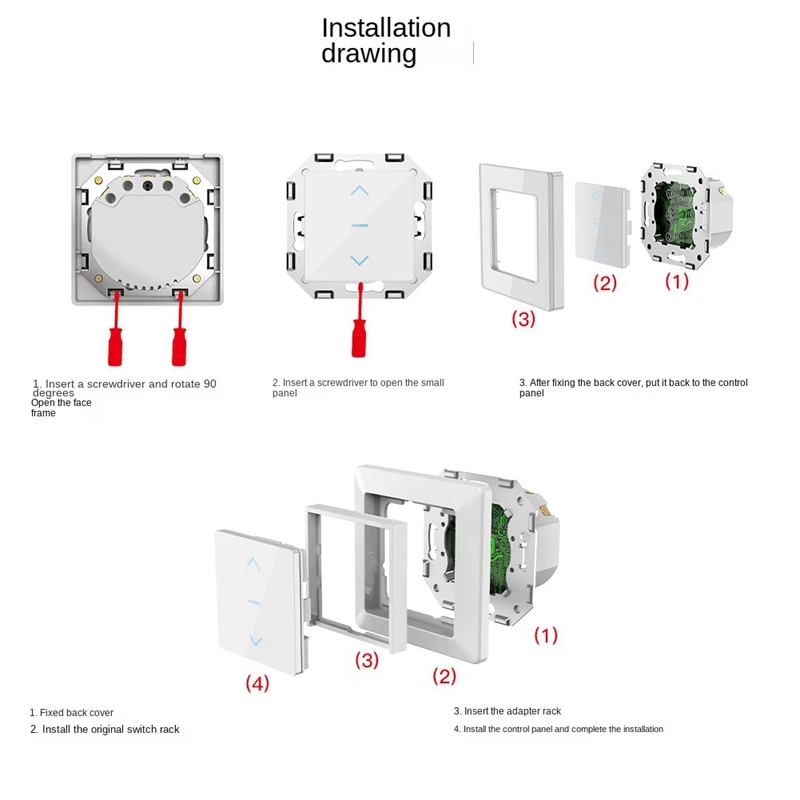 Wifi Smart Curtain Switch Touch Design For Motorized Curtains Blinds Work+Alexa Google And Smart Life App EU Plug