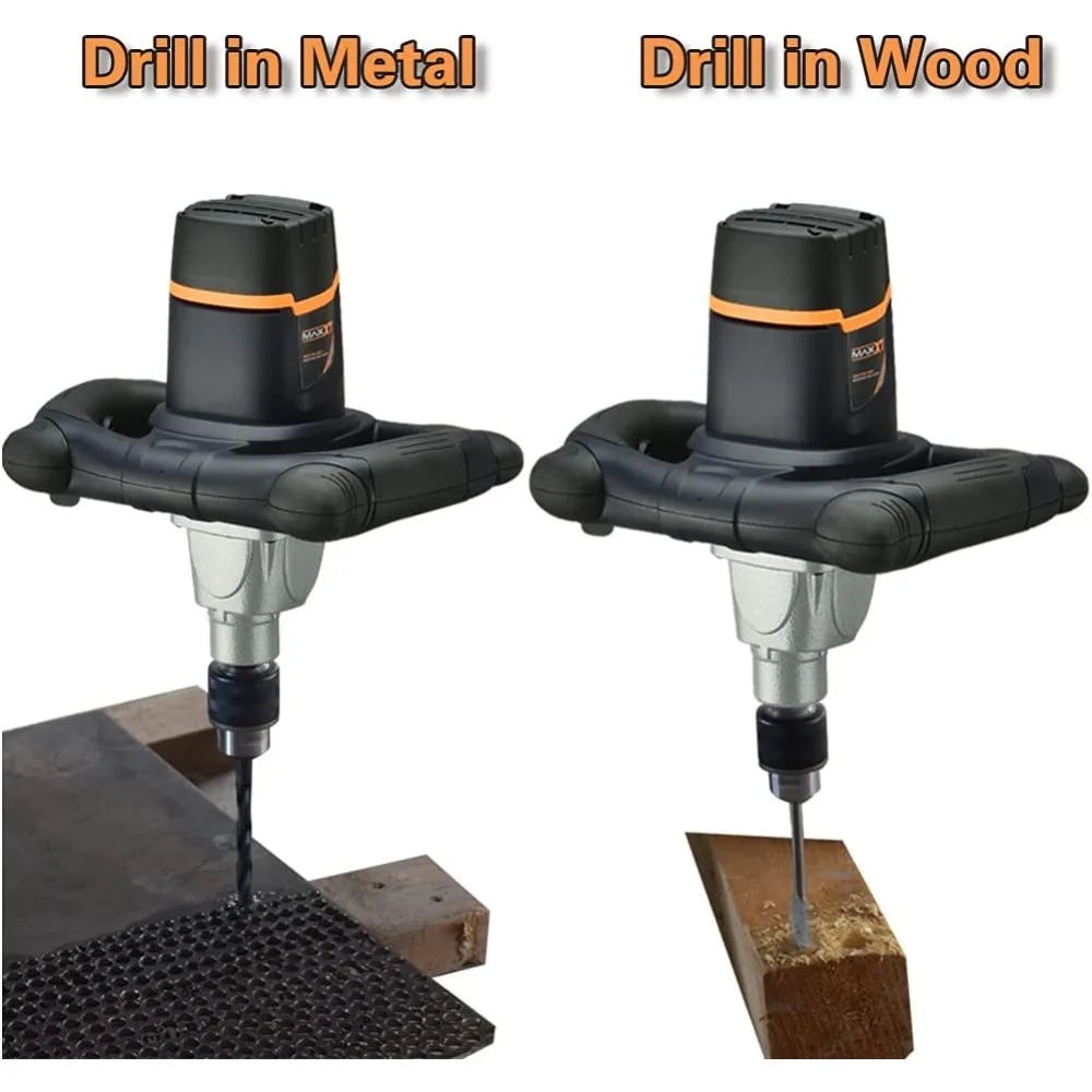 خلاط خرسانة/خلاط ملموسة مفردة 12 أمبير، ظرف بمفتاح 5/8، بداية ناعمة، يأتي مع مجداف خلط حلزوني كبير 100 مم