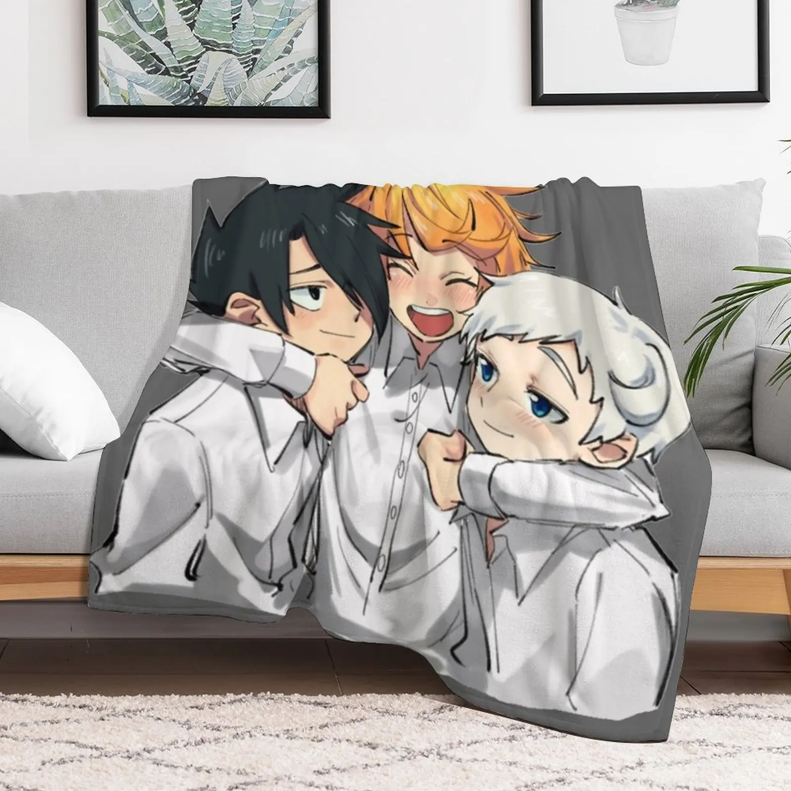 The Promised Neverland Throw Blanket Warm Bed For Sofa Thin Blankets