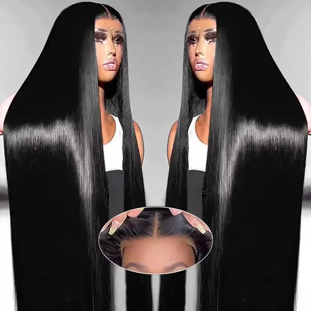 20 50 Inch 200 Density Frontal Wig For Black Women Brazilian Wigs Human Hair 5x5 13x6 13x4 360 Bone Straight HD Lace Front Wigs